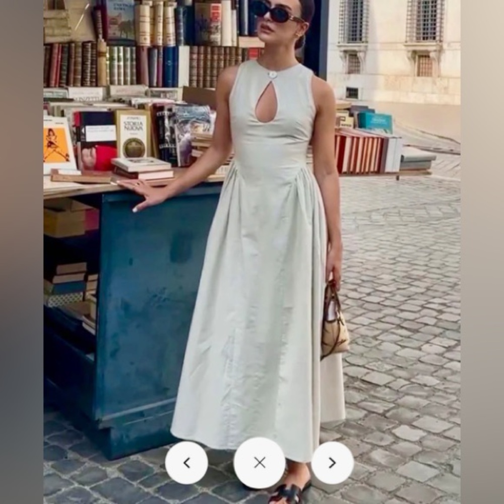 Khaki linen dress